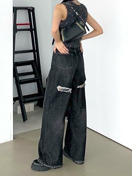 エモダ　24AW バックカットルーズ　ジーンズ　ダメージデニム　M 手洗い可 EMODA バックカットルーズジーンズ 即日発送 : RAPTURE - 通販